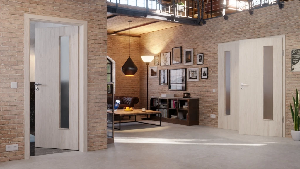 HÖRMANN Doppelflügeltür Gebürstete Salzeiche Duradecor ProLine Mit Lichtausschnitt LA 24 Bandseitig Mit Zarge 2 HÖRMANN Doppelflügeltür Gebürstete Salzeiche Duradecor ProLine Mit Lichtausschnitt LA 24 Bandseitig Mit Zarge - Image 2