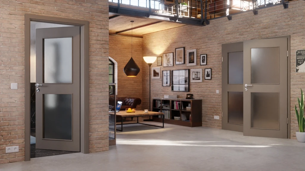 HÖRMANN Doppelflügeltür Taupe RAL 7048 Lack ProLine Mit Lichtausschnitt LA-12 Mit Zarge 2 HÖRMANN Doppelflügeltür Taupe RAL 7048 Lack ProLine Mit Lichtausschnitt LA-12 Mit Zarge - Image 2