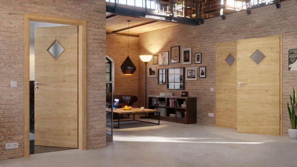 HÖRMANN Doppelflügeltür Wildeiche Quer Duradecor ProLine Mit Lichtausschnitt LA 6 Raute Mit Zarge 2 HÖRMANN Doppelflügeltür Wildeiche Quer Duradecor ProLine Mit Lichtausschnitt LA 6 Raute Mit Zarge - Image 2