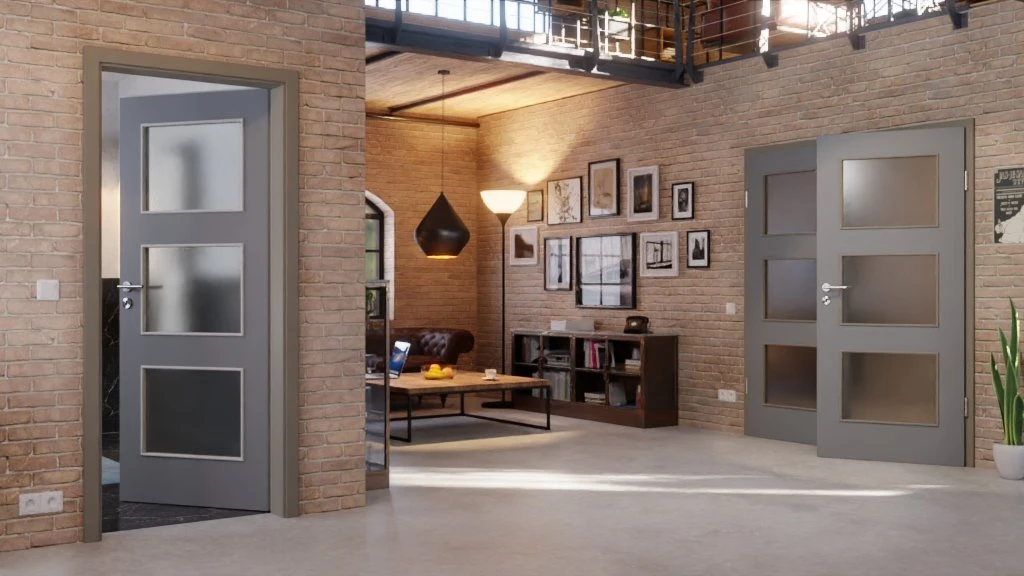 HÖRMANN Doppelflügeltür Ultramatt Staubgrau Proline Concepto Mit Lichtausschnitt LA 11 Mit Zarge 2 HÖRMANN Doppelflügeltür Ultramatt Staubgrau Proline Concepto Mit Lichtausschnitt LA 11 Mit Zarge - Image 2