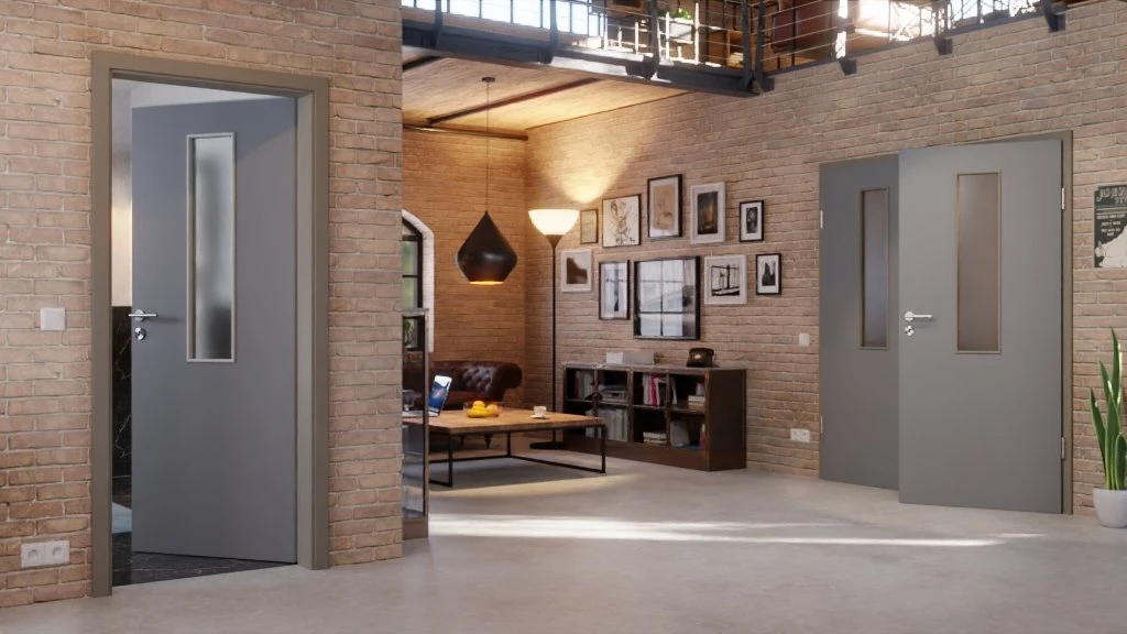 HÖRMANN Doppelflügeltür Ultramatt Staubgrau Proline Concepto Mit Lichtausschnitt LA 4 Mittig Mit Zarge 2 HÖRMANN Doppelflügeltür Ultramatt Staubgrau Proline Concepto Mit Lichtausschnitt LA 4 Mittig Mit Zarge - Image 2