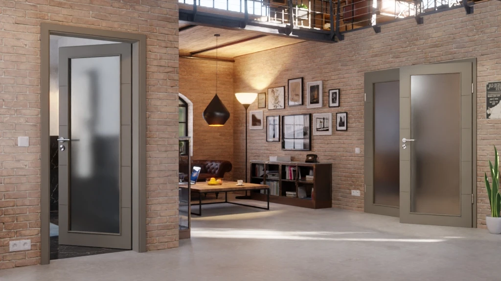 HÖRMANN Doppelflügeltür Groove 27 Staubgrau RAL 7037 Lack DesignLine Mit Lichtausschnitt LA 27 Mit Zarge 2 HÖRMANN Doppelflügeltür Groove 27 Staubgrau RAL 7037 Lack DesignLine Mit Lichtausschnitt LA 27 Mit Zarge - Image 2