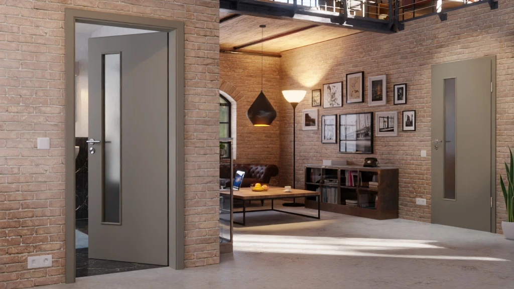 HÖRMANN Innentür Staubgrau RAL 7037 Mattlack ProLine Mit Lichtausschnitt LA 24 Schlossseitig 2 HÖRMANN Innentür Staubgrau RAL 7037 Mattlack ProLine Mit Lichtausschnitt LA 24 Schlossseitig - Image 2