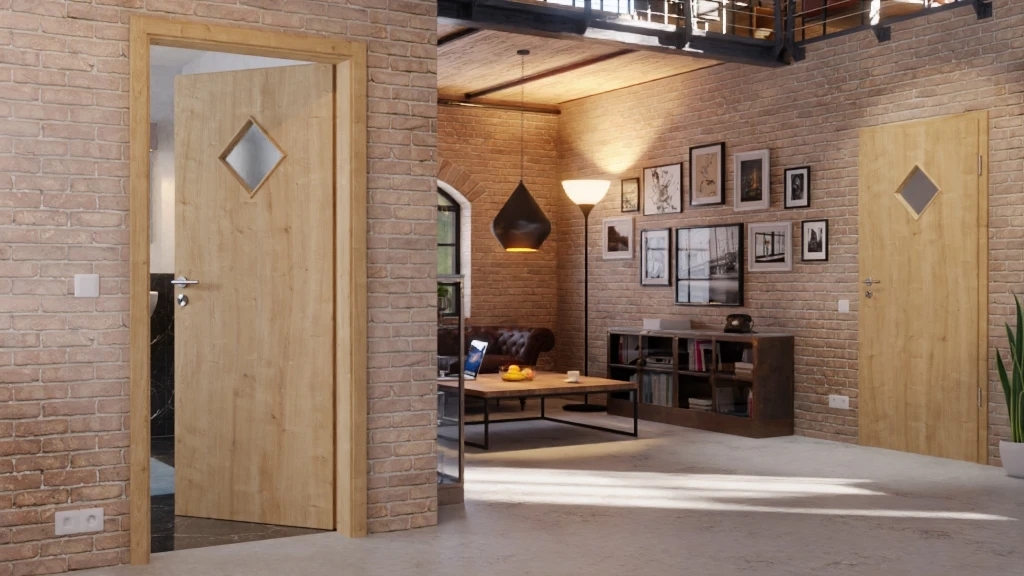 HÖRMANN Innentür Wildeiche Duradecor ProLine Mit Lichtausschnitt LA 6 Raute 2 HÖRMANN Innentür Wildeiche Duradecor ProLine Mit Lichtausschnitt LA 6 Raute - Image 2