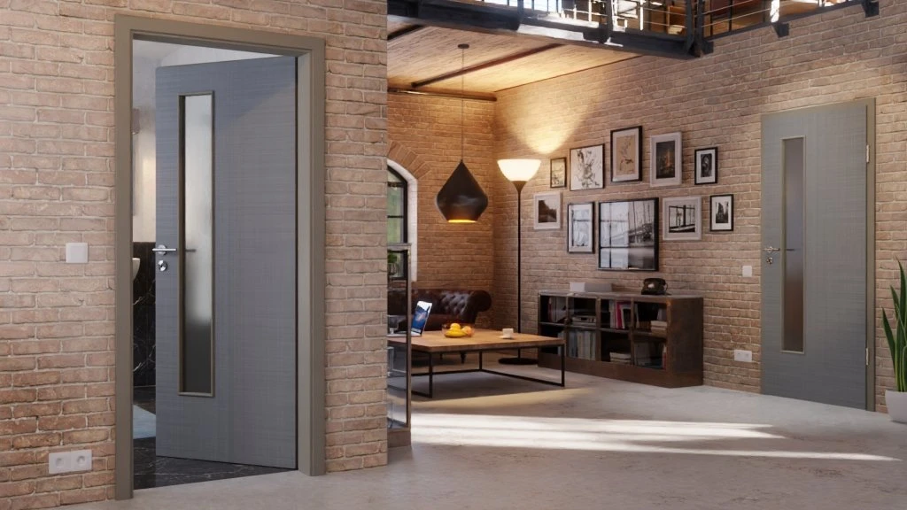 HÖRMANN Innentür Leinen Staubgrau Duradecor Proline Concepto Mit Lichtausschnitt LA 24 Schlossseitig 2 HÖRMANN Innentür Leinen Staubgrau Duradecor Proline Concepto Mit Lichtausschnitt LA 24 Schlossseitig - Image 2