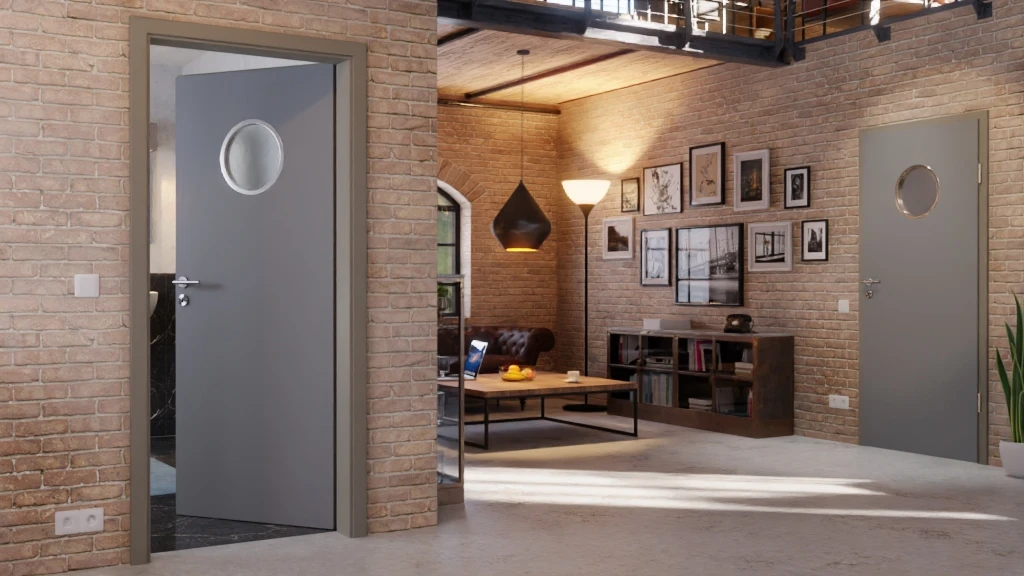 HÖRMANN Innentür Ultramatt Staubgrau Duradecor Proline Concepto Mit Lichtausschnitt LA Bullauge 2 HÖRMANN Innentür Ultramatt Staubgrau Duradecor Proline Concepto Mit Lichtausschnitt LA Bullauge - Image 2