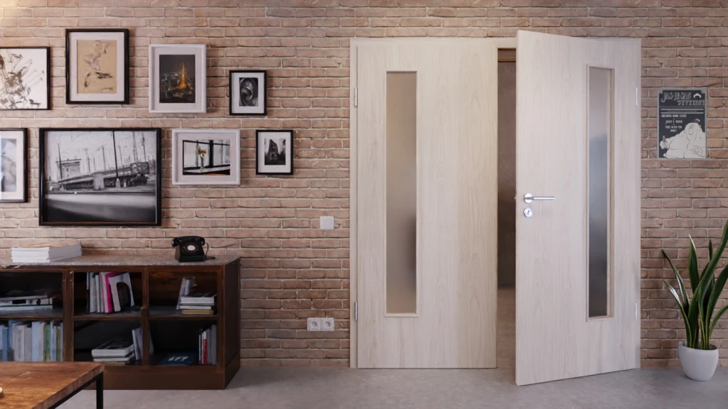 HÖRMANN Doppelflügeltür Gebürstete Salzeiche Duradecor ProLine Mit Lichtausschnitt LA 24 Bandseitig Mit Zarge 3 HÖRMANN Doppelflügeltür Gebürstete Salzeiche Duradecor ProLine Mit Lichtausschnitt LA 24 Bandseitig Mit Zarge - Image 3