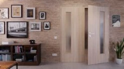 HÖRMANN Doppelflügeltür Graueiche Duradecor ProLine Mit Lichtausschnitt LA 24 Bandseitig Mit Zarge -Türen Verkauf 2.2 fluegeltueren baseline duradecor struktur la 24 b graueiche 211721 stilwelt front