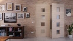 HÖRMANN Doppelflügeltür Graueiche Quer Duradecor ProLine Mit Lichtausschnitt LA 14 Mit Zarge -Türen Verkauf 2.2 fluegeltueren baseline la 14 cross graueiche 214673 stilwelt front 1