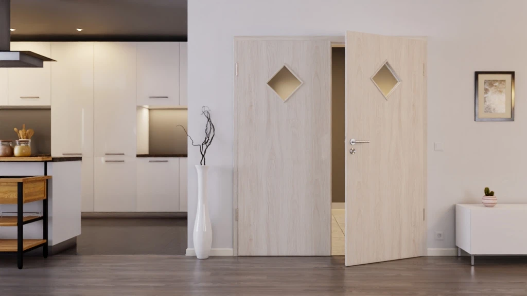 HÖRMANN Doppelflügeltür Gebürstete Salzeiche Duradecor ProLine Mit Lichtausschnitt LA 6 Raute Mit Zarge 3 HÖRMANN Doppelflügeltür Gebürstete Salzeiche Duradecor ProLine Mit Lichtausschnitt LA 6 Raute Mit Zarge - Image 3