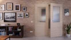 HÖRMANN Doppelflügeltür Graueiche Quer Duradecor ProLine Mit Lichtausschnitt LA 7 Mit Zarge -Türen Verkauf 2.2 fluegeltueren baseline la 7 cross graueiche 214898 stilwelt front