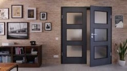 HÖRMANN Doppelflügeltür Schiefer Anthrazit Proline Concepto Mit Lichtausschnitt LA 11 Mit Zarge -Türen Verkauf 2.2 fluegeltueren concepto la 11 cross schiefer anthrazit 190224 stilwelt front 1