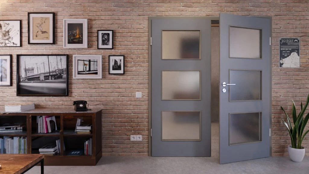 HÖRMANN Doppelflügeltür Ultramatt Staubgrau Proline Concepto Mit Lichtausschnitt LA 11 Mit Zarge 3 HÖRMANN Doppelflügeltür Ultramatt Staubgrau Proline Concepto Mit Lichtausschnitt LA 11 Mit Zarge - Image 3