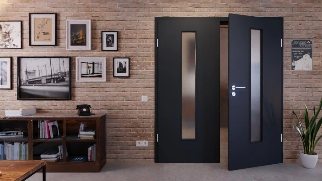 HÖRMANN Doppelflügeltür Ultramatt Anthrazit Proline Concepto Mit Lichtausschnitt LA 24 Mit Zarge 2 HÖRMANN Doppelflügeltür Ultramatt Anthrazit Proline Concepto Mit Lichtausschnitt LA 24 Mit Zarge - Image 2