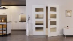 HÖRMANN Doppelflügeltür Schiefer Weiß Proline Concepto Mit Lichtausschnitt LA 9 Mit Zarge -Türen Verkauf 2.2 fluegeltueren concepto la 9 cross schiefer weiss 190196 stilwelt front 1