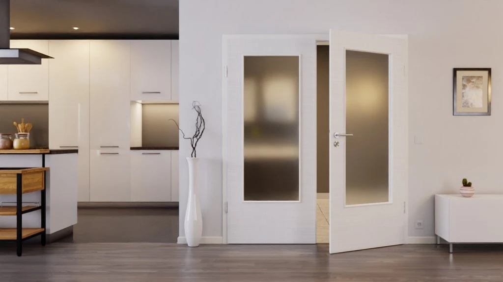 HÖRMANN Doppelflügeltür Leinen Weiß Proline Concepto Mit Lichtausschnitt LA-DIN Mit Zarge 2 HÖRMANN Doppelflügeltür Leinen Weiß Proline Concepto Mit Lichtausschnitt LA-DIN Mit Zarge - Image 2