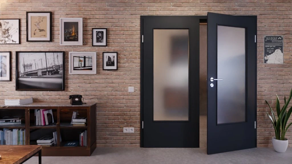 HÖRMANN Doppelflügeltür Ultramatt Anthrazit Proline Concepto Mit Lichtausschnitt LA-DIN Mit Zarge 2 HÖRMANN Doppelflügeltür Ultramatt Anthrazit Proline Concepto Mit Lichtausschnitt LA-DIN Mit Zarge - Image 2