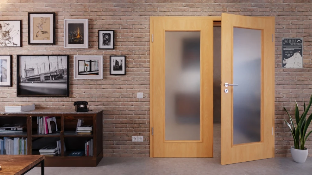 HÖRMANN Doppelflügeltür Georgia 1 Französische Buche Duradecor ClassicLine Mit Lichtausschnitt LA Mit Zarge 3 HÖRMANN Doppelflügeltür Georgia 1 Französische Buche Duradecor ClassicLine Mit Lichtausschnitt LA Mit Zarge - Image 3