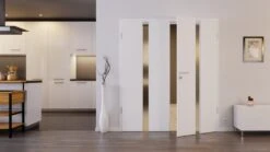 HÖRMANN Doppelflügeltür Pure 1 Esche Weiß Duradecor DesignLine Mit Lichtausschnitt Mittig Mit Zarge -Türen Verkauf 2.2 fluegeltueren pure 1 m esche weiss 192198 stilwelt front