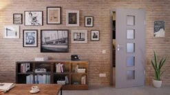 HÖRMANN Innentür Staubgrau RAL 7037 Duradecor ProLine Mit Lichtausschnitt LA 5 -Türen Verkauf 2.2 innentueren baseline duradecor glatt la 5 staubgrau 208824 stilwelt front