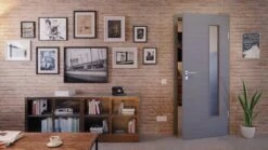 HÖRMANN Innentür Schiefer Staubgrau Duradecor Proline Concepto Mit Lichtausschnitt LA 24 Bandseitig -Türen Verkauf 2.2 innentueren concepto la 24 b cross schiefer staubgrau 226263 stilwelt front 1