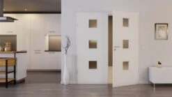 HÖRMANN Doppelflügeltür Verkehrsweiß RAL 9016 Duradecor ProLine Mit Lichtausschnitt LA 10 Mit Zarge -Türen Verkauf 2.2 fluegeltueren baseline duradecor glatt la 10 ral9016 159250 stilwelt front