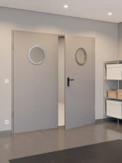 HÖRMANN Innentür-Set 2-flg. Innentür OIT 40-2 Mit Rundem Lichtausschnitt Inkl. Eckzarge -Türen Verkauf 2.2 funktionstueren oit 40 la rund verzinkt 150874 stilwelt closeup