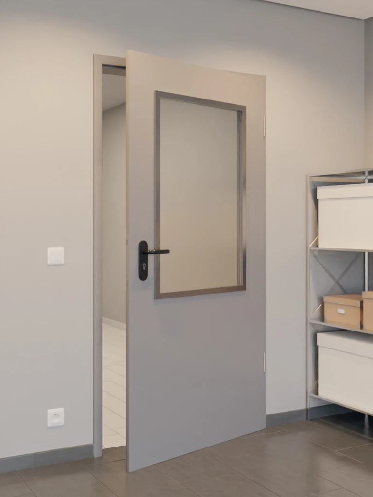 HÖRMANN Innentür-Set Stahl Innentür OIT 40-1 Mit Lichtausschnitt LA-B6 Inkl. Eckzarge 4 HÖRMANN Innentür-Set Stahl Innentür OIT 40-1 Mit Lichtausschnitt LA-B6 Inkl. Eckzarge - Image 4