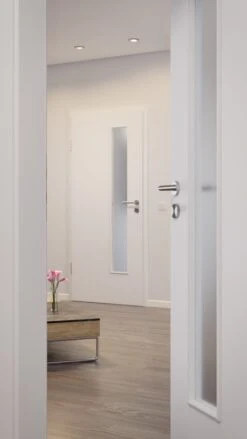 HÖRMANN Innentür Bütte Weiß Duradecor ProLine Mit Lichtausschnitt LA 24 Schlossseitig -Türen Verkauf 2.3 innentueren baseline duradecor glatt la 24 s buette weiss 211763 stilwelt closeup