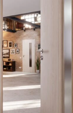 HÖRMANN Innentür Gebürstete Salzeiche Duradecor ProLine Mit Lichtausschnitt LA 24 Bandseitig -Türen Verkauf 2.3 innentueren baseline duradecor struktur la 24 b gebuerstete salzeiche 211695 stilwelt closeup