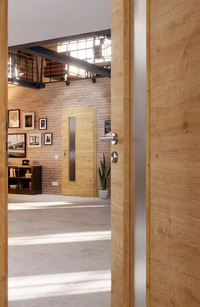 HÖRMANN Innentür Wildeiche Quer Duradecor ProLine Mit Lichtausschnitt LA 24 Schlossseitig 4 HÖRMANN Innentür Wildeiche Quer Duradecor ProLine Mit Lichtausschnitt LA 24 Schlossseitig - Image 4