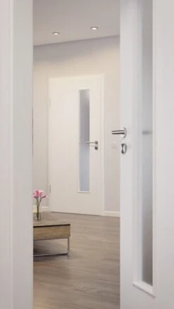 HÖRMANN Innentür Gebürstetes Weiß Duradecor ProLine Mit Lichtausschnitt LA 24 Schlossseitig -Türen Verkauf 2.3 innentueren baseline duradecor struktur la 24 s gebuerstetes weiss 211768 stilwelt closeup