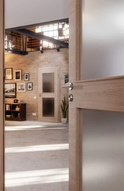 HÖRMANN Innentür Graueiche Quer Duradecor ProLine Mit Lichtausschnitt LA 12 -Türen Verkauf 2.3 innentueren baseline la 12 cross graueiche 214548 stilwelt closeup