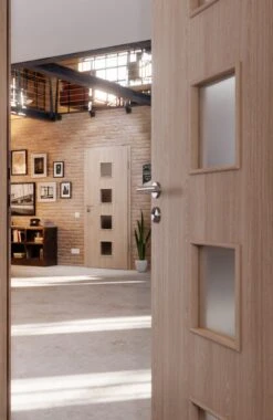 HÖRMANN Innentür Graueiche Duradecor ProLine Mit Lichtausschnitt LA 14 -Türen Verkauf 2.3 innentueren baseline la 14 graueiche 214635 stilwelt closeup