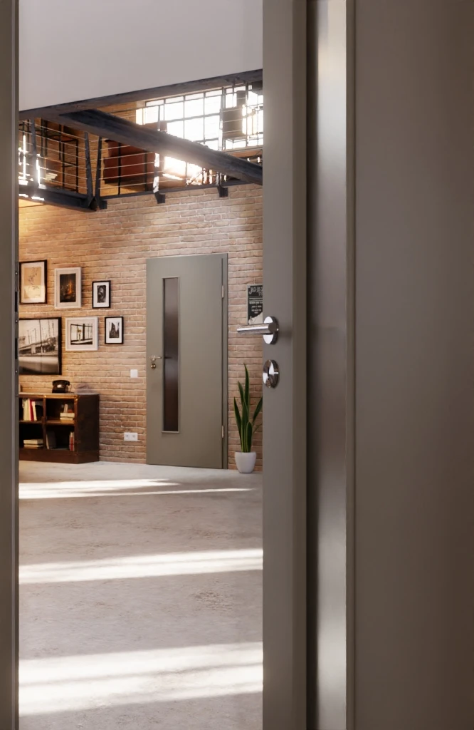 HÖRMANN Innentür Staubgrau RAL 7037 Mattlack ProLine Mit Lichtausschnitt LA 24 Schlossseitig 4 HÖRMANN Innentür Staubgrau RAL 7037 Mattlack ProLine Mit Lichtausschnitt LA 24 Schlossseitig - Image 4