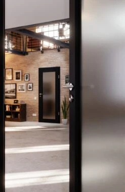 HÖRMANN Innentür Anthrazit RAL 7016 Mattlack ProLine Mit Lichtausschnitt LA 27 -Türen Verkauf 2.3 innentueren baseline la 27 ral7016 matt 224955 stilwelt closeup