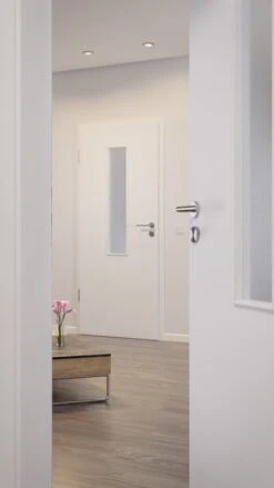 HÖRMANN Innentür Bütte Weiß Duradecor ProLine Mit Lichtausschnitt LA 4 Mittig -Türen Verkauf 2.3 innentueren baseline la 4 m buette weiss 214704 stilwelt closeup