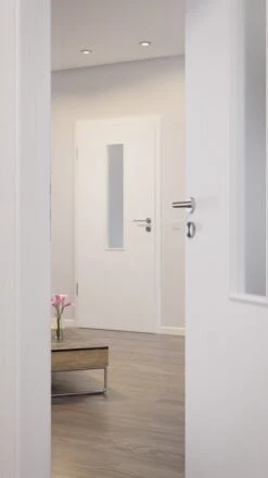 HÖRMANN Innentür Esche Weiß Duradecor ProLine Mit Lichtausschnitt LA 4 Mittig -Türen Verkauf 2.3 innentueren baseline la 4 m esche weiss 214705 stilwelt closeup