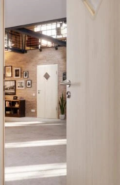 HÖRMANN Innentür Gebürstete Pinie Duradecor ProLine Mit Lichtausschnitt LA 6 Raute -Türen Verkauf 2.3 innentueren baseline la 6 gebuerstete pinie 214782 stilwelt closeup