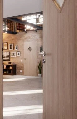 HÖRMANN Innentür Graueiche Duradecor ProLine Mit Lichtausschnitt LA 6 Raute -Türen Verkauf 2.3 innentueren baseline la 6 graueiche 214785 stilwelt closeup