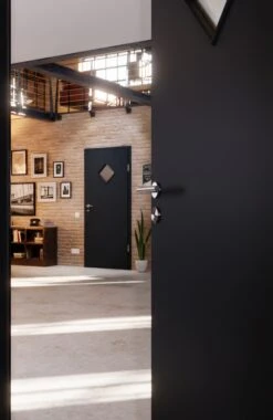 HÖRMANN Innentür Anthrazit RAL 7016 Lack ProLine Mit Lichtausschnitt LA-6 Raute -Türen Verkauf 2.3 innentueren baseline la 6 ral7016 225421 stilwelt closeup