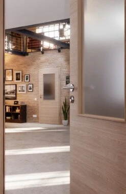 HÖRMANN Innentür Graueiche Quer Duradecor ProLine Mit Lichtausschnitt LA 7 -Türen Verkauf 2.3 innentueren baseline la 7 cross graueiche 214848 stilwelt closeup