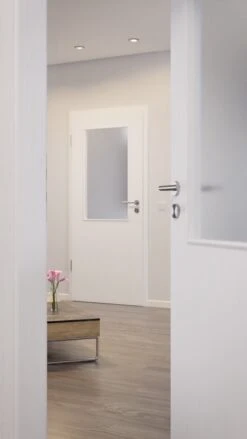 HÖRMANN Innentür Esche Weiß Duradecor ProLine Mit Lichtausschnitt LA 7 -Türen Verkauf 2.3 innentueren baseline la 7 esche weiss 214855 stilwelt closeup