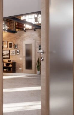 HÖRMANN Innentür Graueiche Quer Duradecor ProLine Mit Lichtausschnitt LA 8 -Türen Verkauf 2.3 innentueren baseline la 8 cross graueiche 214923 stilwelt closeup