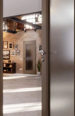 HÖRMANN Innentür Taupe RAL 7048 Mattlack ProLine Mit Lichtausschnitt LA 8 -Türen Verkauf 2.3 innentueren baseline la 8 ral7048 matt 224899 stilwelt closeup