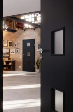 HÖRMANN Innentür Ultramatt Anthrazit Duradecor Proline Concepto Mit Lichtausschnitt LA 10 -Türen Verkauf 2.3 innentueren concepto la 10 ultramatt anthrazit 187542 stilwelt closeup