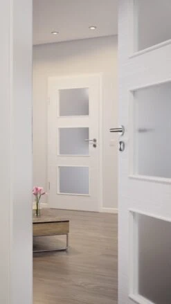 HÖRMANN Innentür Leinen Weiß Duradecor Proline Concepto Mit Lichtausschnitt LA 11 -Türen Verkauf 2.3 innentueren concepto la 11 leinen weiss 187621 stilwelt closeup