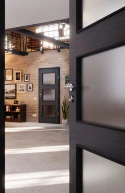 HÖRMANN Innentür Schiefer Anthrazit Duradecor Proline Concepto Mit Lichtausschnitt LA 11 -Türen Verkauf 2.3 innentueren concepto la 11 schiefer anthrazit 187595 stilwelt closeup