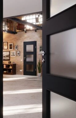 HÖRMANN Innentür Ultramatt Anthrazit Duradecor Proline Concepto Mit Lichtausschnitt LA 11 -Türen Verkauf 2.3 innentueren concepto la 11 ultramatt anthrazit 187543 stilwelt closeup