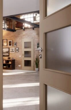 HÖRMANN Innentür Ultramatt Taupe Duradecor Proline Concepto Mit Lichtausschnitt LA 11 -Türen Verkauf 2.3 innentueren concepto la 11 ultramatt taupe 187556 stilwelt closeup 1